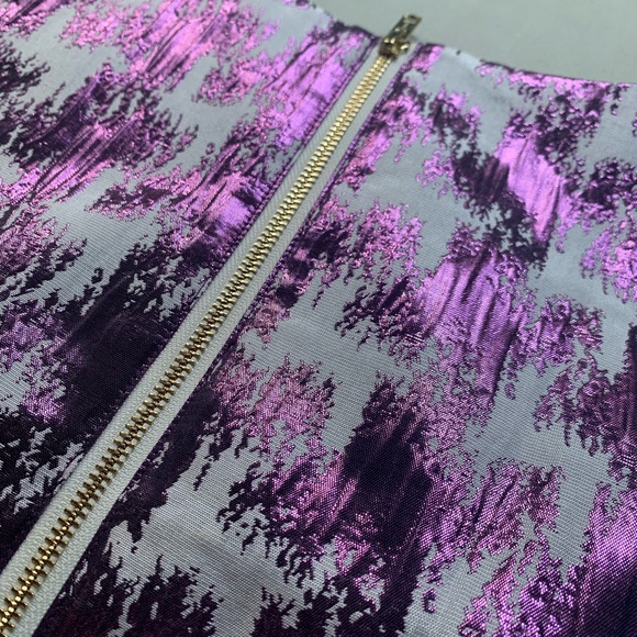 Modbe Peplum Purple Metallic Print Top Sz.… - Picture 4 of 9